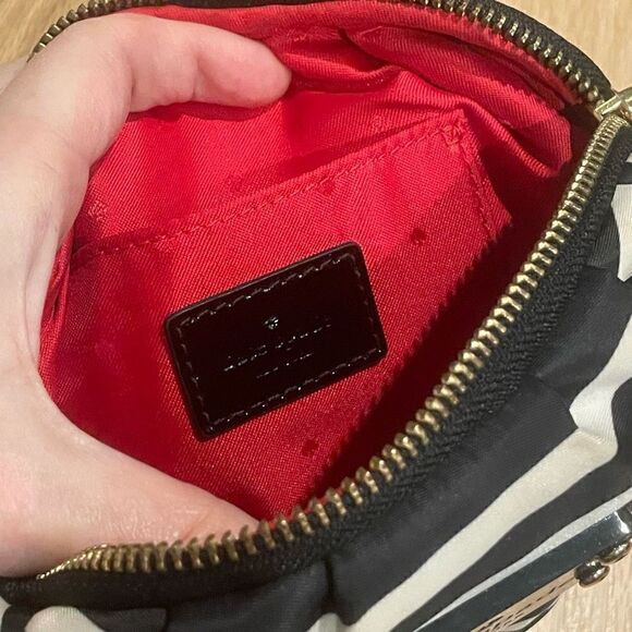 Kate Spade Crossbody Black and White Gold Chain Small Nautical Striped - Picture 8 of 12